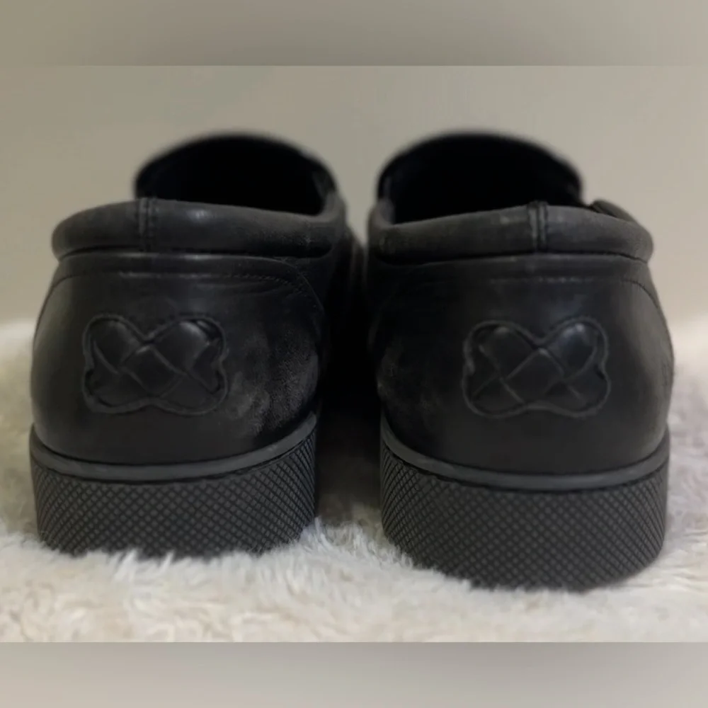 Bottega Veneta Intrecciato Woven Leather Slip On Loafers Black EU 40 US‎ 10